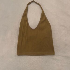 Urban Outfitters Mustard Green Halter Crop Top